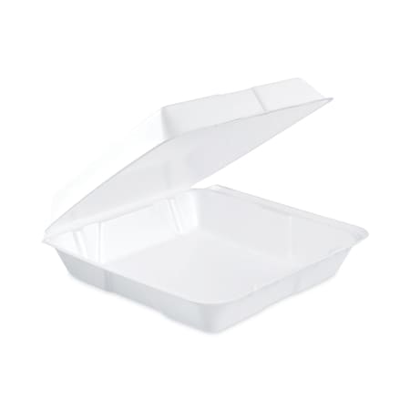 Dart Insulated Foam Hinged Lid Containers, 1-Compartment, 9.3 x 9.5 x 3, White, 400PK 95HT1
